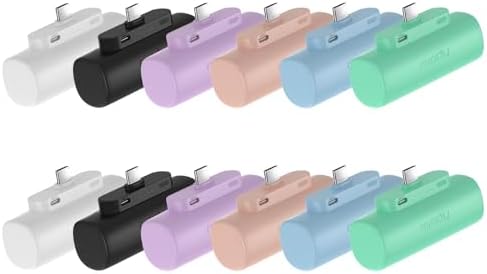 Miady 12-Pack Mini Portable Charger Built-in USB C Connector Power Bank by Miady
