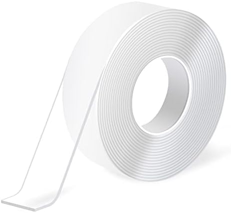 Art3d Traceless Nano Double-Sided Tape, 1/24 Inch x 2 Inch x 10 ft, Crystal by Art3d
