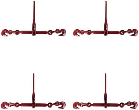 (4 Pack) Mytee Products 3/8"-1/2" Heavy Duty Ratchet Lever Load Binder w/Grab Hooks 9,200 Lbs Working Load Limit | Tie Down Hauling Chain Binders for Flatbed Truck Trailer by MyteeProducts