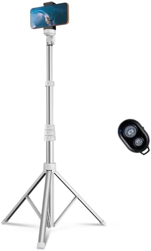67" Phone Tripod, MIIASI Extendable Tripod for iPhone, Selfie Stick with Remote and Phone Holder, Compatible with iPhone/Android/Camera, Light Stand by MIIASI