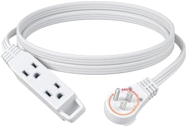 DEWENWILS 6FT 360° Rotating Flat Plug Extension Cord/Wire, 16/3, ETL Listed by DEWENWILS