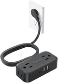 TROND Flat Plug Power Strip, Small Extension Cord 8ft, 4 AC & 4 USB, Black by TRONDOfficial
