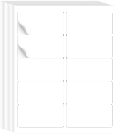 L Liked 2"x4" Printable White Label Stickers 500 Labels 50 Sheets by LLIKED