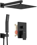 KOJOX 12 Inch Matte Black Shower System with Rain Head & Handheld,Valve Kit by KOJOXSANITARY