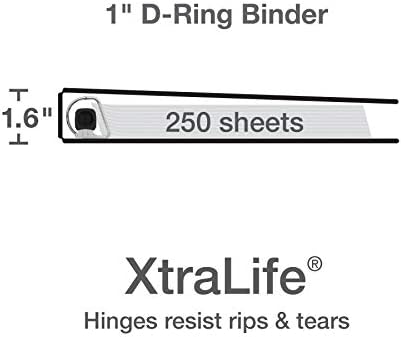 Oxford 3 Ring Binders, 1 inch ONE-Touch Easy Open D Rings, Durable Binders for School and Office, ClearVue, Xtralife Hinge, Non-Stick, PVC-Free, Black, Holds 250 Sheets, 4 PK (79903) - Image 3
