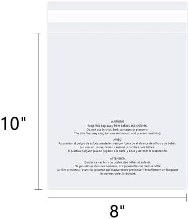 8" x 10" (100 Count) Clear Poly Bags with Suffocation Warning - Image 2