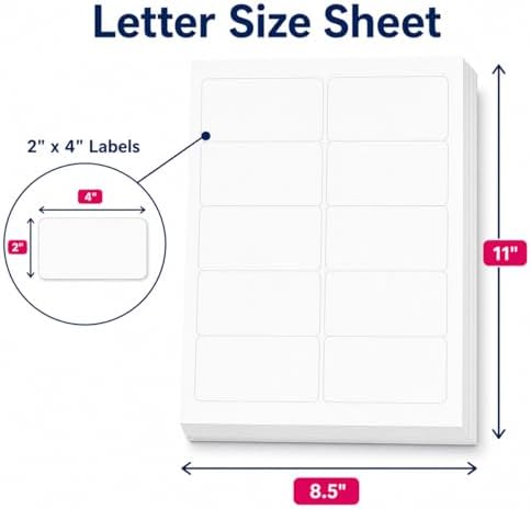 1000 Pcs 2"x4" 10 Up Shipping Labels for Laser & Inkjet Printer - Image 2