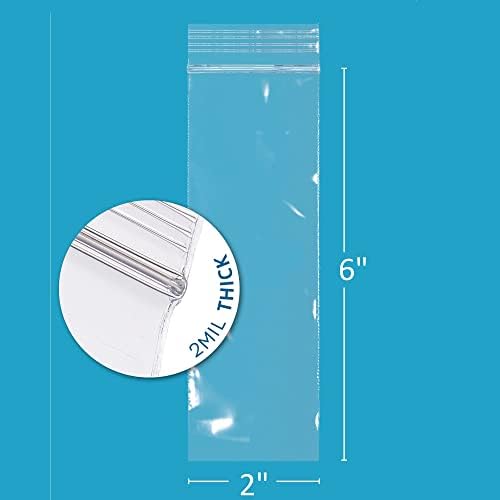 2" x 6" Zip Bags, 1000 Pack, 2 Mil, Reclosable Jewelry Bags, for Coins, GPI - Image 2