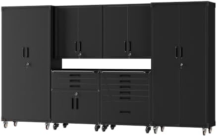 6-Piece Garage Storage Cabinets System Heavy Duty Workshop Set by FLIXELIO