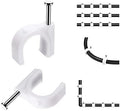 Abnii Cable Nails Clips, 100 Pcs, 8mm, Wire Wall Clips, White by Abnii