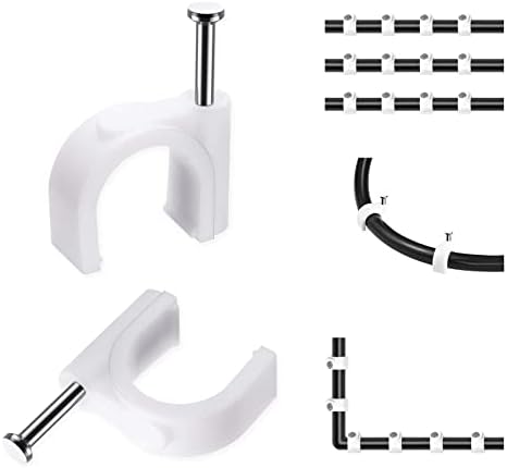 Abnii Cable Nails Clips, 100 Pcs, 8mm, Wire Wall Clips, White by Abnii