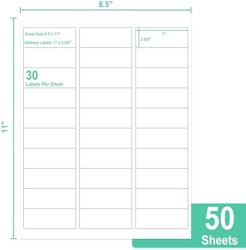 L Liked 1" x 2-5/8" Address Labels 30 per Sheet 1500 Labels 50 Sheets - Image 2