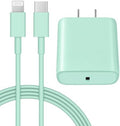 iPhone 14 13 12 Fast Charger 20W PD USB C Wall Charger with 6FT Fast Charging Cable for iPhone 14/14 Pro/14 Pro Max/14 Plus/13/12/11/Pro/Pro Max/Mini/Xs Max/X, iPad - Green by Coreykin
