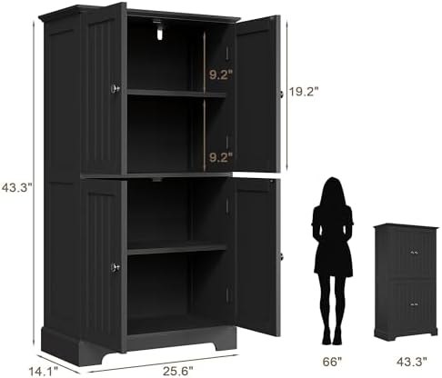 ChooChoo Bathroom Floor Cabinet with Adjustable Shelves - Image 3