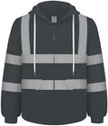TCCFCCT Safety Jackets for Men Reflective Safety Work Hoodies, Class 3 High Visibility Hoodie for Men Women, Hi Vis Hoodies for Surveyors, Dirt-resistant, WL-GREY Strip L by TCCFCCTPROFESSIONALSAFETYSOLUTIONS