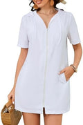 Bsubseach Terry Cloth Swim Cover Up Women Zipper Swimsuit Beach Robes by Bsubseach