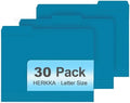 File Folder, HERKKA 30 Pack 1/3 Cut Tab File Folders, File Folders Great for Organizing and Filing, Letter Size, Blue by HERKKA