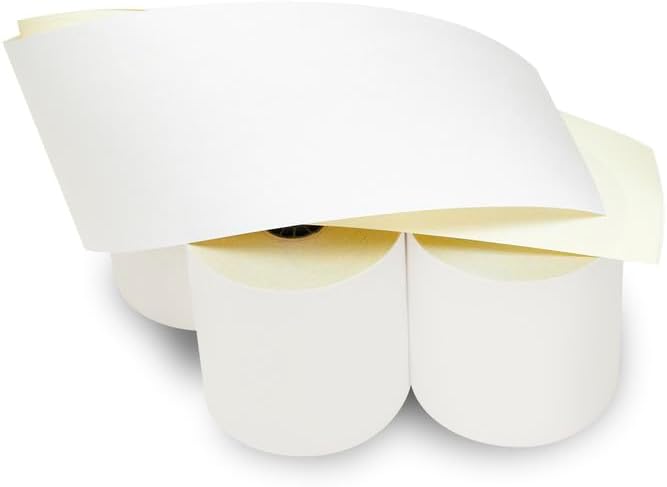 3'' x 95' White/Canary 2 Ply Carbonless Kitchen Printer Paper Cash Register - Image 3