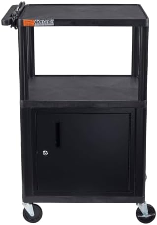 Luxor LE42C-B 42"H AV Cart - Three Shelves Cabinet - Image 2