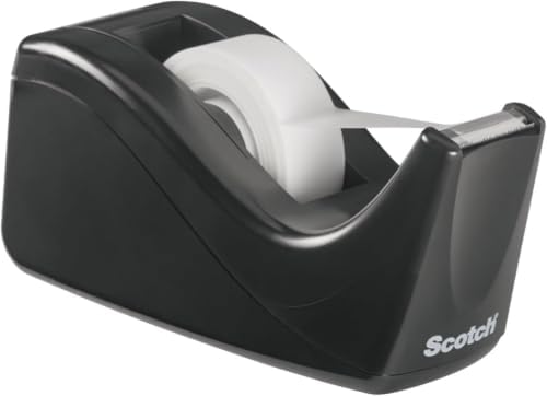 Scotch Desktop Tape Dispenser,Black Two-Tone,1 Dispenser/Pack (C60-BK),(Pack of 12) by ScotchBrand