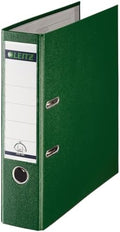 Leitz Plastic Lever Arch File, 90 Percent Recycled Card, 30 Percent Pre-Consumer Recycled Plastic, with Thumbhole and Rado Rings, 80mm Spine 600 Sheet Capacity, Green, 10101055 by Leitz