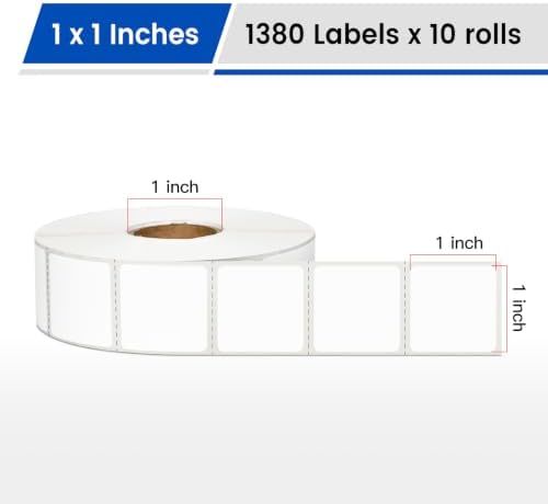 LLIKED 10 Rolls 13800 Pcs 1x1 Square Removable Thermal Labels No Residue - Image 2