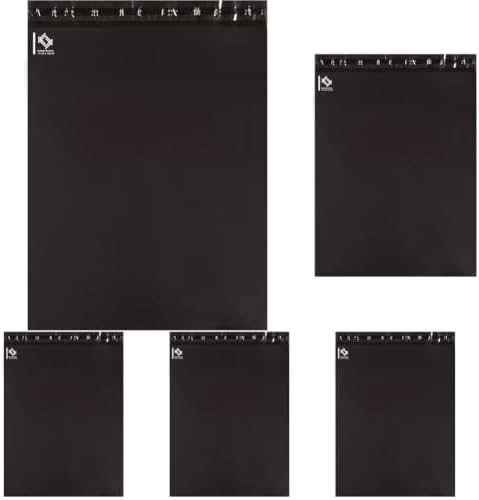 KKBESTPACK 100 Pcs 12x15.5 Poly Mailer Envelopes Shipping Bags Self Adhesive Waterproof Bags (Black), 12 x 15.5 (Pack of 5) by KKBESTPACK