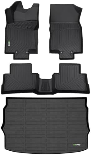 HAFIDI® Floor Mats & Cargo Liner Set Fit for 2017-2022 Nissan Rogue Sport (Cargo Liner Only Fit the Upper Layer) All Weather Protection TPE Car Full Set Floor Liners Custom Accessories - Black by HAFIDI