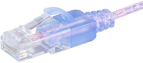 Monoprice Cat6A Ethernet Patch Cable - Snagless, UTP, 550MJz, 10G, 5 Pack, 36AWG, 5 Feet, Pink - SlimRun Series - Image 3
