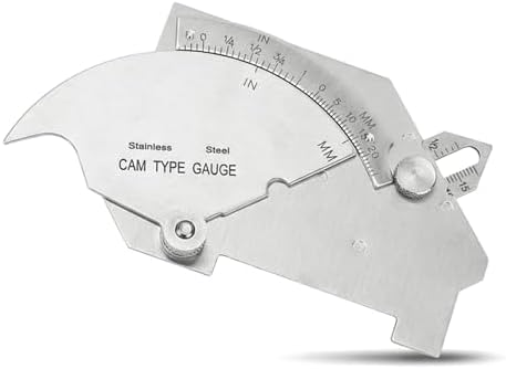 Stainless Steel Bridge Cam Weld Gauge Set, Metric & Inch Fillet Weld Gauge, Welding Inspection Ulnar for Undercut Depth Pitting Throat Size Angle by Chiffonade