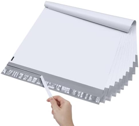 Metronic Poly Mailers 14.5x19 100Pcs White Large Shipping Bags for Clothes by METRONIC