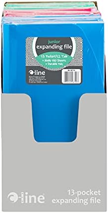 C-Line 13-Pocket Poly Expanding File, 10 x 5 Inches, Junior Size for Receipts and Checks, Includes Tabs, 1 File, Color May Vary (58710) Junior Size (Pack of 12) - Image 6