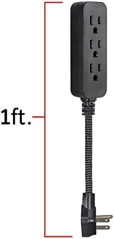 GE 3-Outlet Power Strip Mini Extension Cord with Multiple Outlets 5 Inch - Image 3