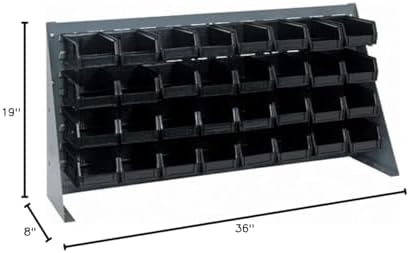 Quantum Storage Systems QBR-3619-230-18BK Ultra Bin Complete Bench Rack Package with 18 Ultra Bins, 36" x 8" x 19" , Black - Image 2