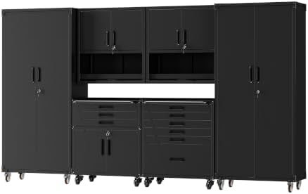6-Piece Garage Storage Cabinets System Heavy Duty Workshop Set by FLIXELIO
