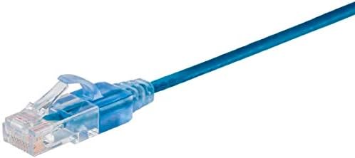 Monoprice SlimRun Cat6A Ethernet Patch Cable - Snagless RJ45 UTP Pure Bare Copper Wire 10G 30AWG 50ft Blue 10-Pack - Image 2