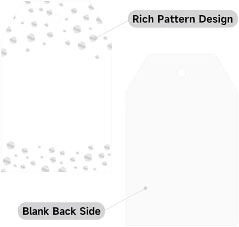 Anwyll Gift Tags with String - 100 Pcs Silver Foil Gift Tags for Presents - Image 2