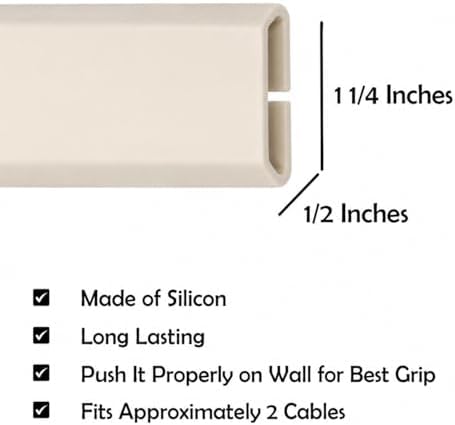 TV Cord Hider – Flexible Wall Cord Cover Slim Design Silicone Cable Raceway - Self Adhesive, Cut to Size Design for Hiding Wires on Wall - Clean Home Setup Cable Concealment (Off-White, 6 Feet) - Image 6