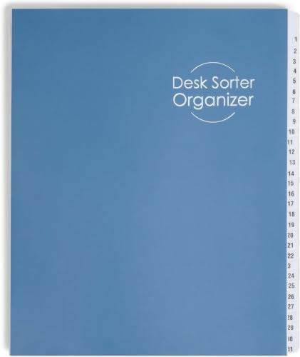 Smead Desk File/Sorter, Daily (1-31) and Monthly (Jan-Dec), 43 Dividers, Letter Size, Dark Blue (89235) (Pack of 10) by SMEAD