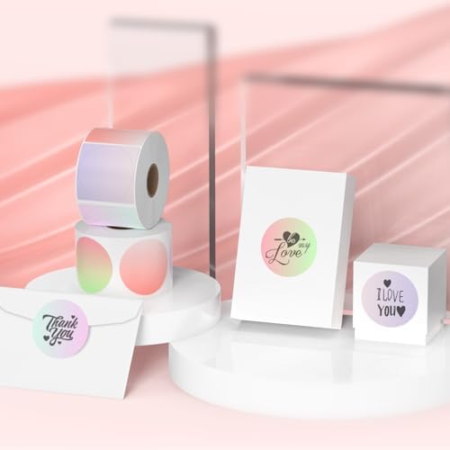 2-Inch 200PCS Round Thermal Stickers, 4 Gradient Colors & No Residue, Tear-Resistant Sticker Labels for Tags Scrapbooking/DIY Crafts/Gift Decoratio,Gradient Pink - Image 3