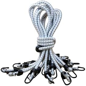 Kotap VBC-32WHT Heavy Duty Durable Multi-Use Bungee Cords with Hooks, 32-Inch, White (10-Pack) by Kotap