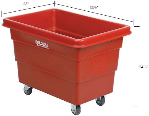 Global Industrial 6 Bushel Plastic Bulk Box Truck, Direct Mount Base, 500 lbs. - Image 8