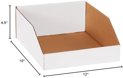 Box USA BBINMT1012 Open Top Bin Boxes, 10" x 12" x 4 1/2", Oyster White (Pack of 25) - Image 5