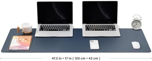 Large Cork Desk Mat - 47.2"x 17" Desk Pad for Office and Home - Ideal for Large Mouse Pad and Desk Mats on Top of Desks(Dark Blue) - Image 2
