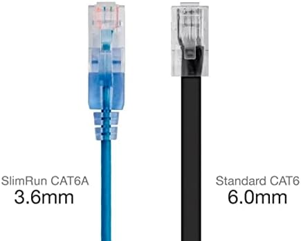 Monoprice Cat6A Patch Ethernet Cable - 14 Feet - Blue | UTP, 30AWG, 10G, Pure Bare Copper, Snagless RJ45, for Computer Networking Cable, LAN, Modem, Router - SlimRun Series - Image 3