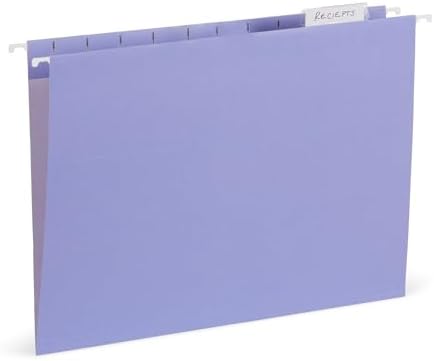 25 Blue Summit Supplies Pretty Hanging File Folders, Pastel Gem Tone Assorted Colors, Cute Hanging File Folders with Plastic Tab Inserts, Holds Letter Size Documents - Image 6
