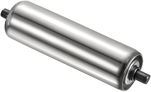 PATIKIL Conveyor Roller 2" Diameter 8" Length, Stainless Steel Gravity Transmission Replacement Part Galvanized End, Silver by PATIKIL