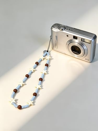2 Pcs Phone Charm Strap Hand for iPhone Wrist Strap Camera Lanyard Pearl Beaded Cute Chain String Accessories Universal for iPhone 17 Pro Max 16 15 Samsung Women Girls Keychain Little Flower and Blue - Image 2