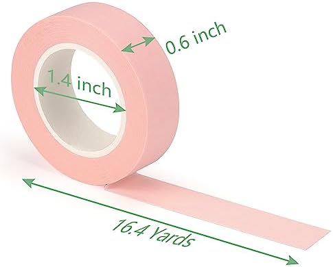 Hutou 8 Rolls Washi Tape Colored Masking Tape 1/2 Inch, Pastel Colors - Image 2