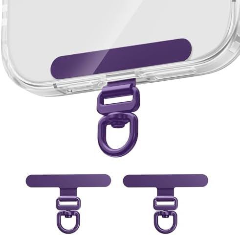 saxsion Phone Tether Tab & Lanyard Tab, 360° Swivel Clip - Ultra Thin Stainless Steel Universal Patch for All Phone Cases by saxsion
